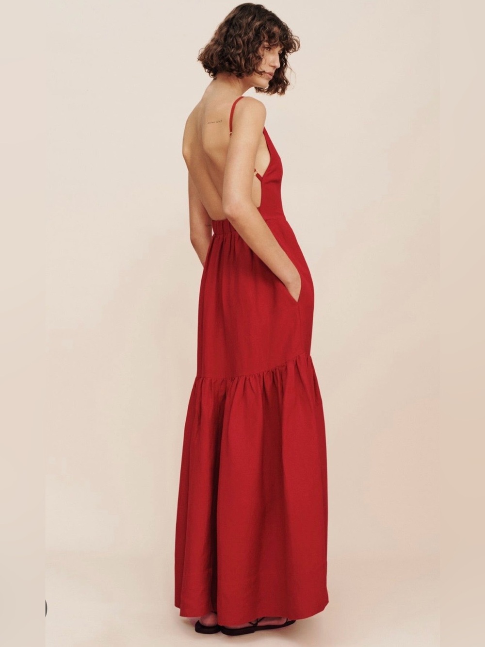 POSSE Elise Dress in Crimson - Picture 2 of 6